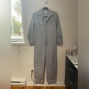 Carhartt Black and White Striped Jumpsuit